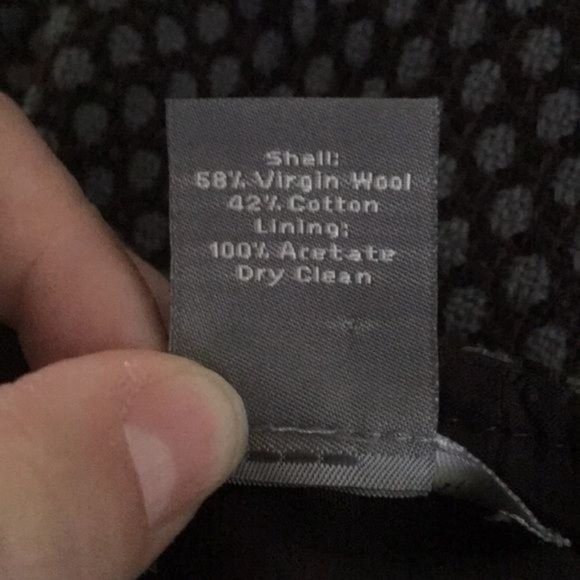 Ann Taylor Virgin Wool Mini Skirt 0P Grey Polka Dots Buttons Pockets Pleat - Picture 7 of 7